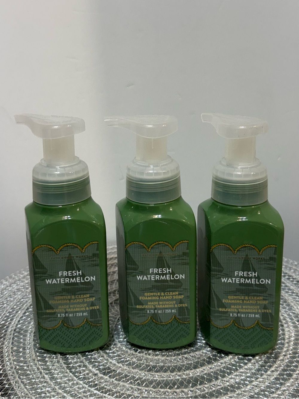 BBW Fresh Watermelon Foaming Hand Soap Set of 3 NWT